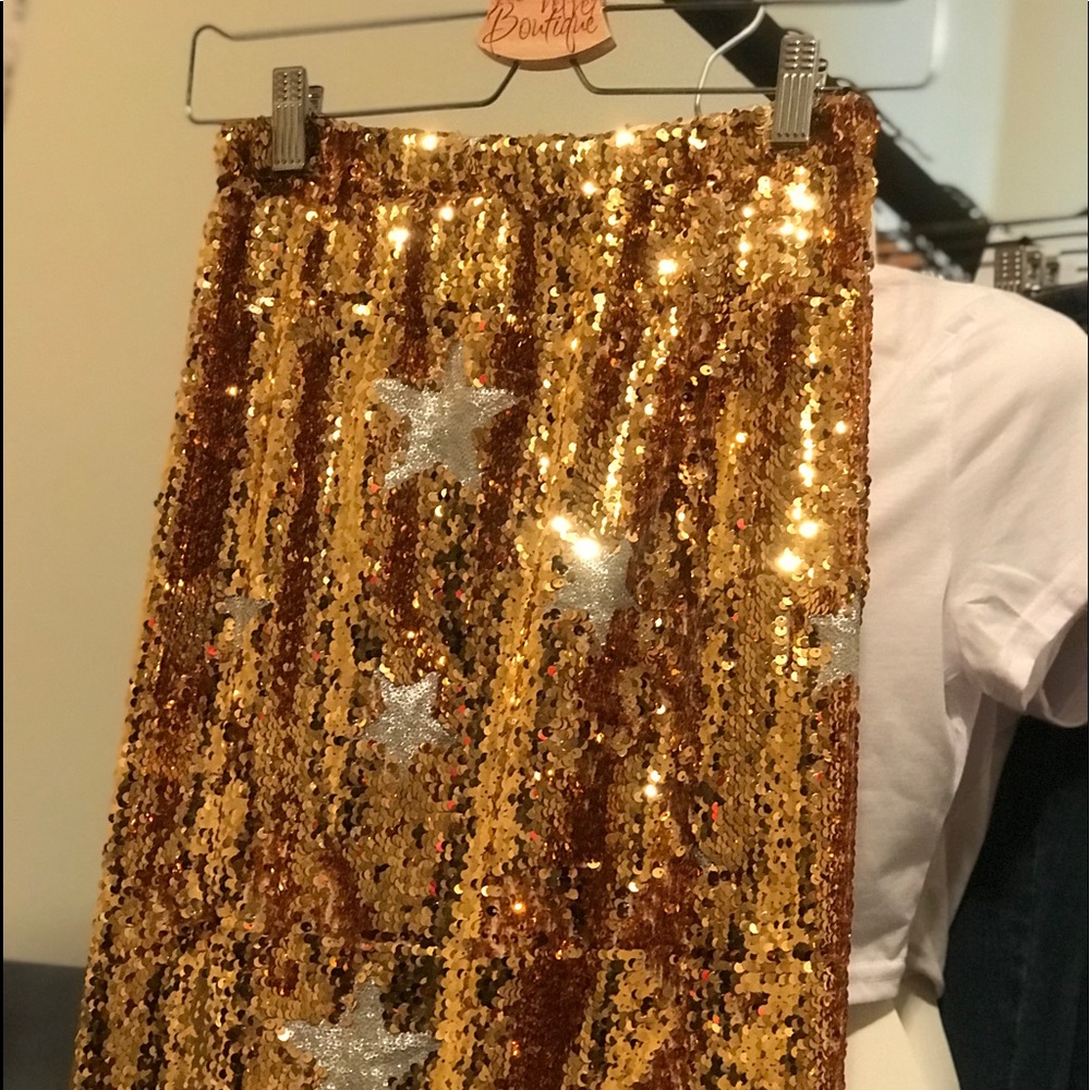 💖Gold Sequin Pencil Skirt 💖